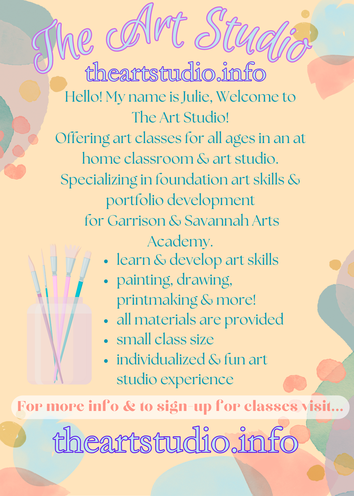 Image: ART CLASSES! All ages/Portfolio Prep (theartstudio.info)