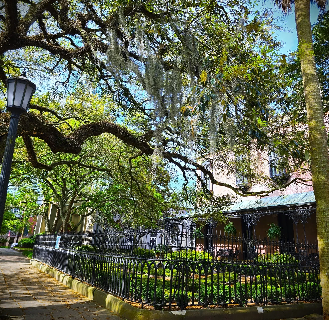 View from Madison Square - Green-Meldrim House and St. John's Church