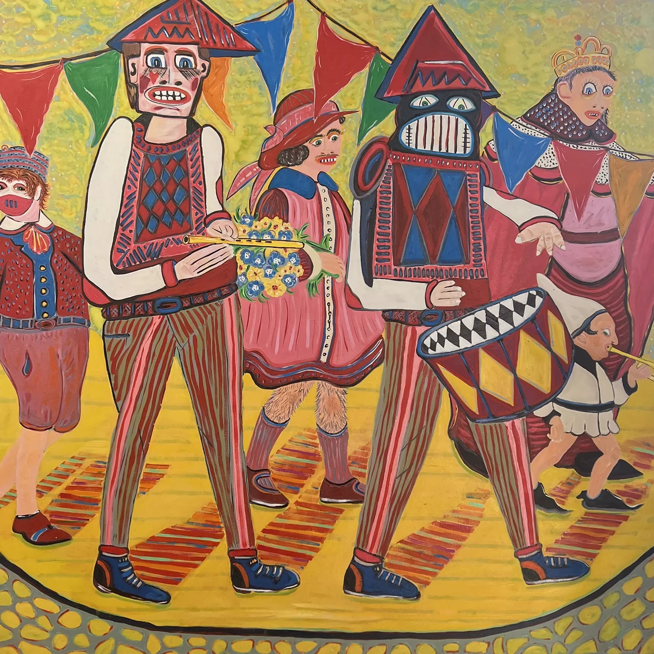 Marcus Kenney, the circus is in town, oil on canvas, 60 x 60in