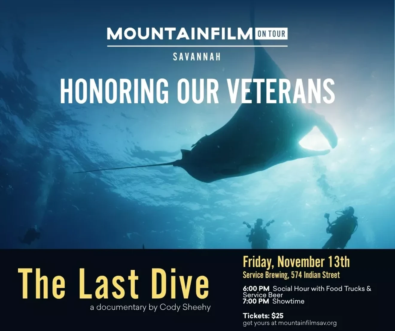 Mountainfilm on Tour Savannah: Honoring Our Veterans, featuring The Last Dive