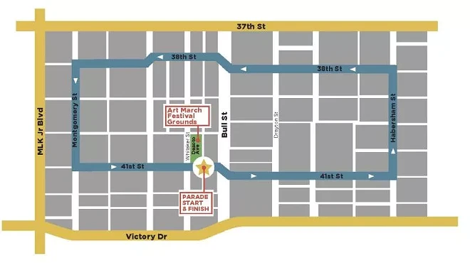 Image: New Art March Parade and Festival travels one happy mile through Starland