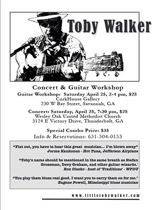 Image: The Toby Walker Blues Project: Concert and Blues Guitar Workshop!